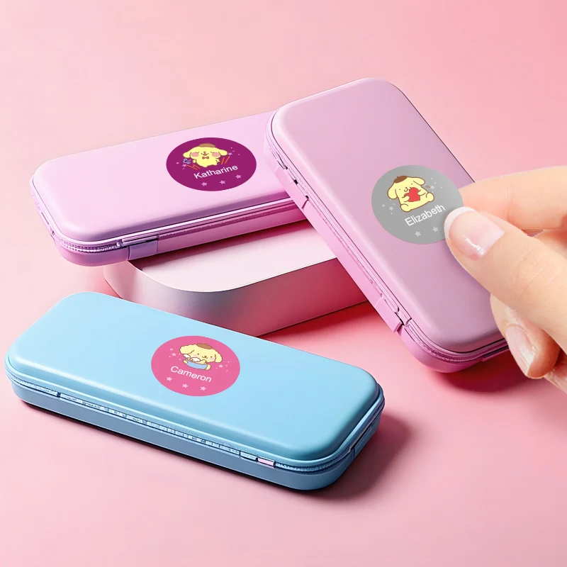 ملصقات اسم Pompompurin المخصصة للعودة إلى اللوازم المدرسية - ملصقات شخصية عصرية لامعة مقاومة للماء لهدايا عيد الميلاد #4