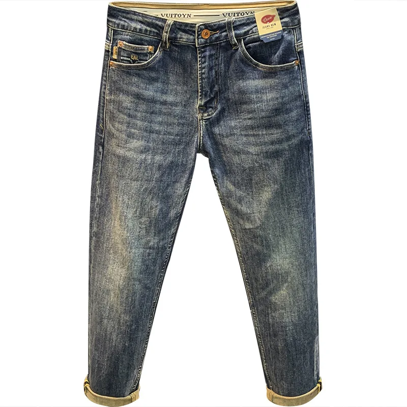 Classic Fashion Men's Jeans Autumn 2024 Men's Clothing Pencil Pants Retro Distressed Street Trend Versatile High-End Denim Pants