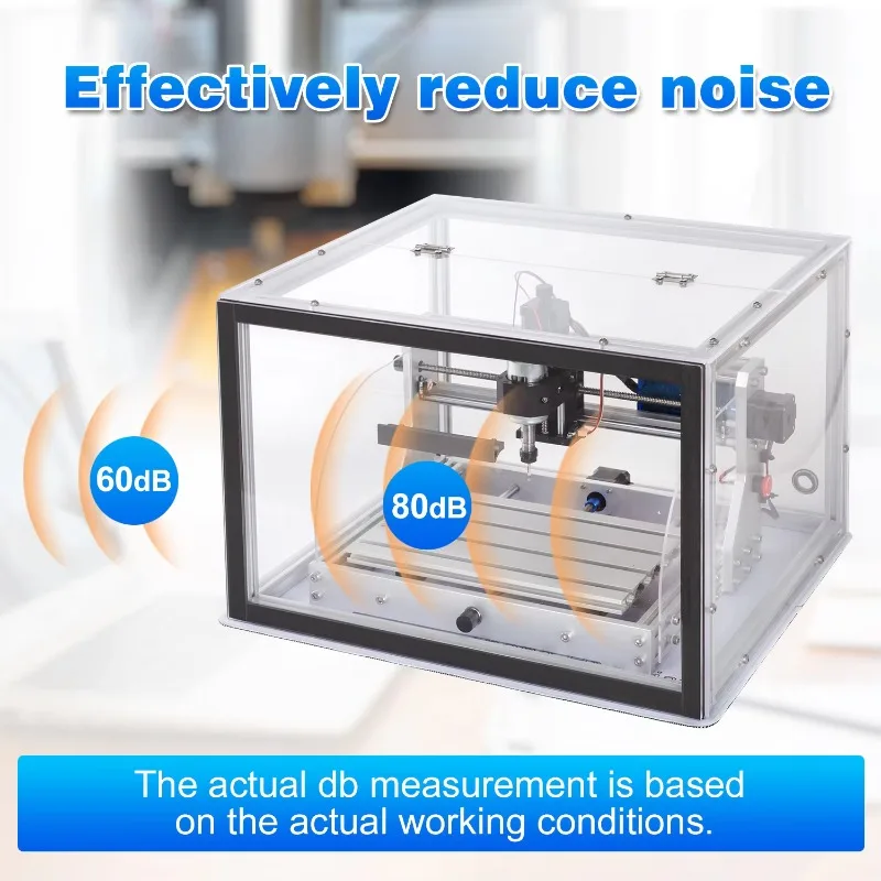 Acrylic CNC Enclosure Housing 510×455×335mm, Compatible With 3018 3018 MX3 1810 Pro Router
