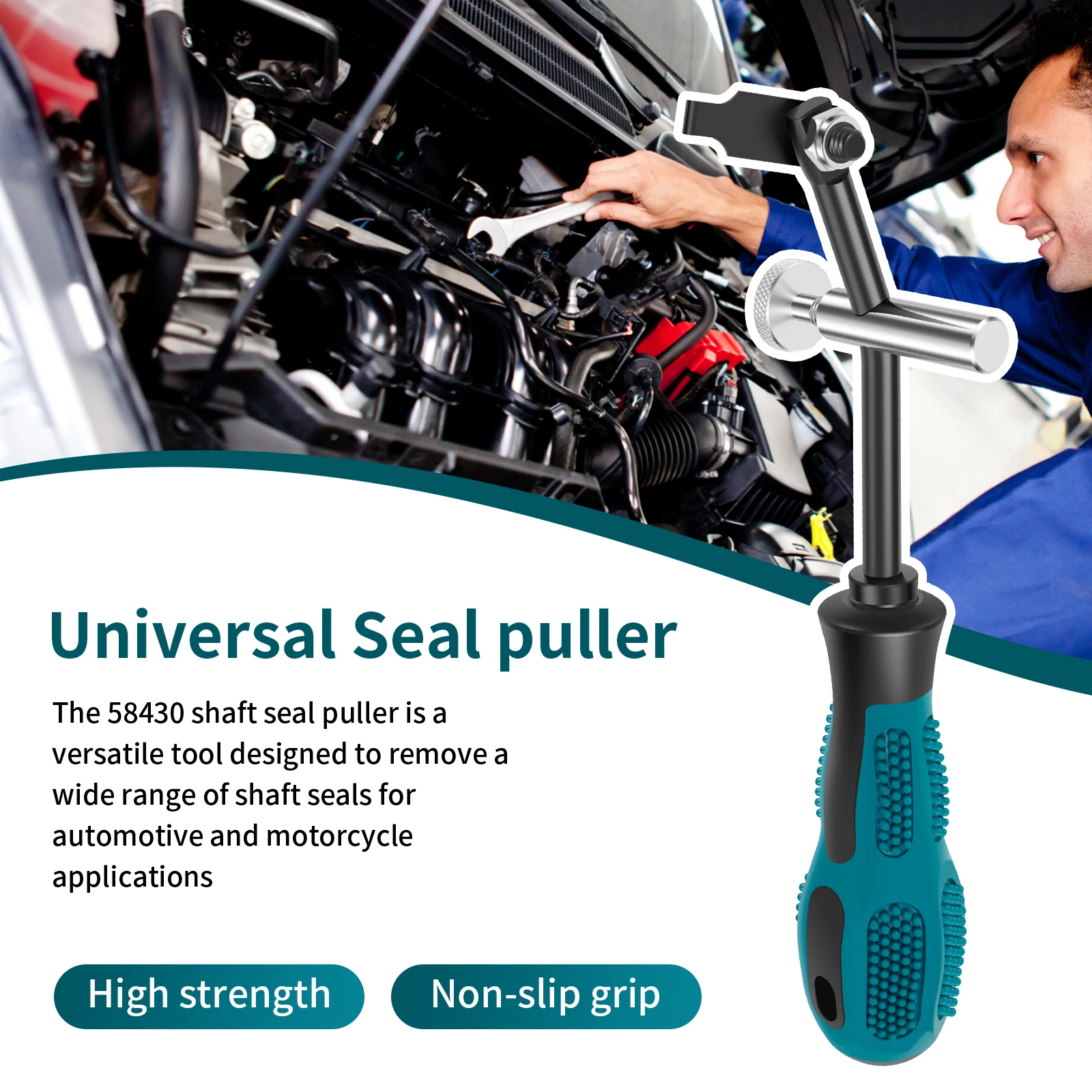 58430 Shaft Seal Puller Universal Seal Puller Suitable for Most Cars and Motorcycles General Purpose Puller Sealed Shaft Puller