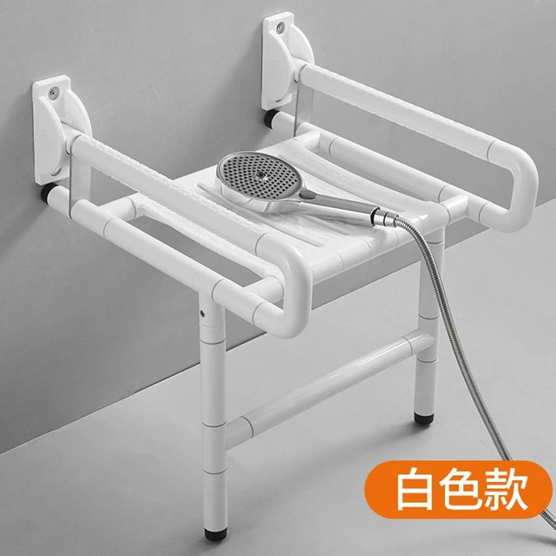 

Wall Mounted Folding Bathroom Shower Stool With Armrest For The Disabled Elderly Accessible Toilet Safety Non Slip Chair