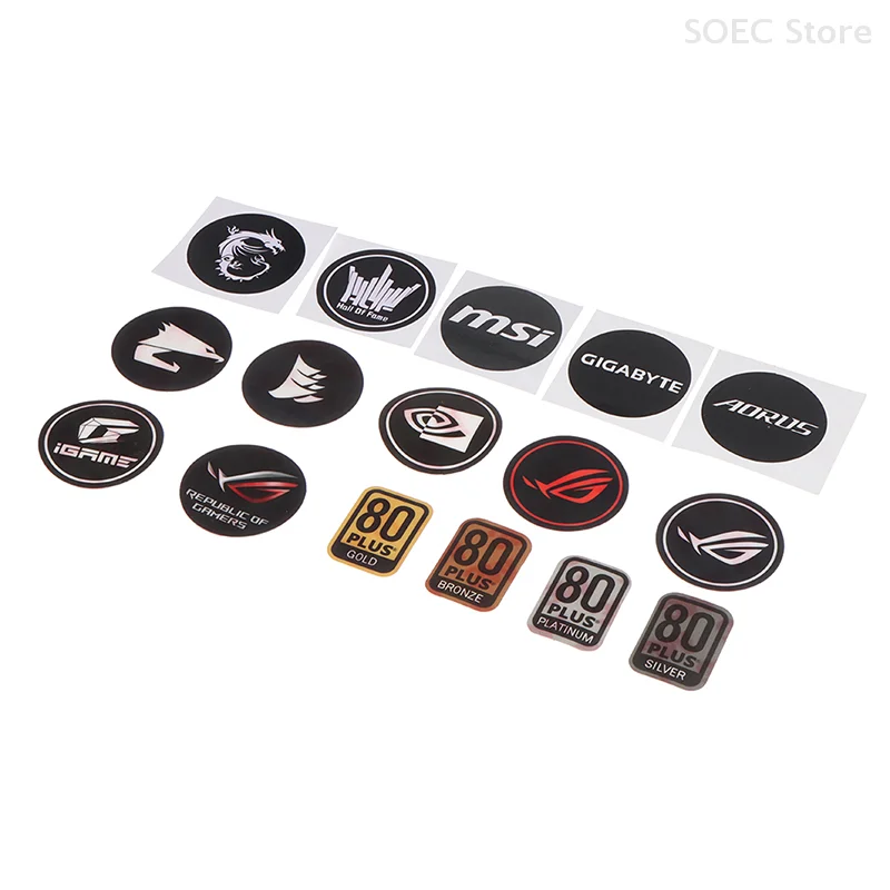 1pcs Power Supply 80plus Certification Computer Host Fan Sticker Exhaust Fans Label Case Fan Paster Graphics Card Fan Stickers