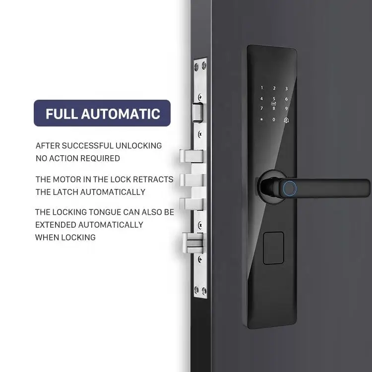 WiFi Smart Lock For Hotel With Tuya Or TTlock Fingerprint And Password Keyless Digital Door Lock For Wooden Doors
