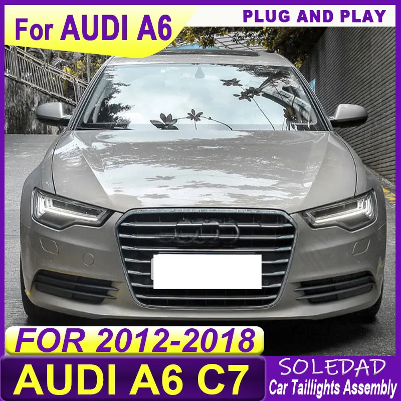 Car Headlights for Audi A6 2012 2013 2014 2015 2016 2017 2018 C7 Upgrade DRL Head Lamp Dynamic Signal High Low Beam Accessories