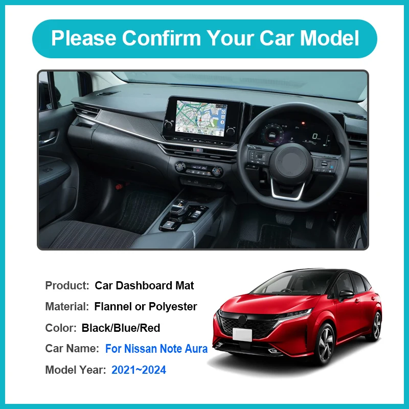 Mat Sun Shade For Nissan Note Aura e-Power E13 MK3 2021 2022~2024 Car Dashboard Cover Protective Avoid Light Carpet Accessories