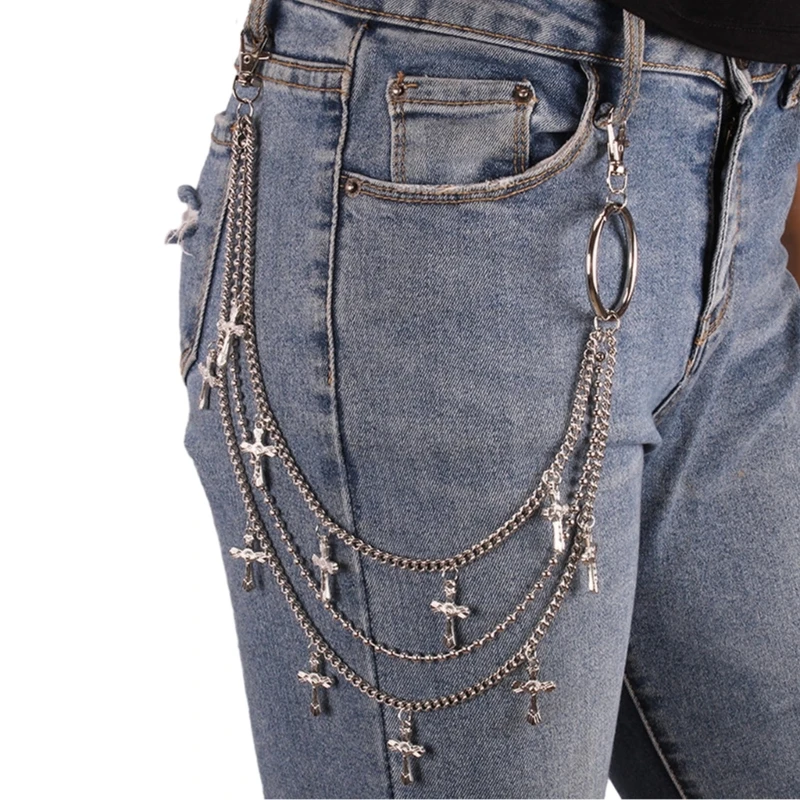 50JB Pendant Pants Chain Girl Multiple Layer Street Trouser Hiphop Waist Chain