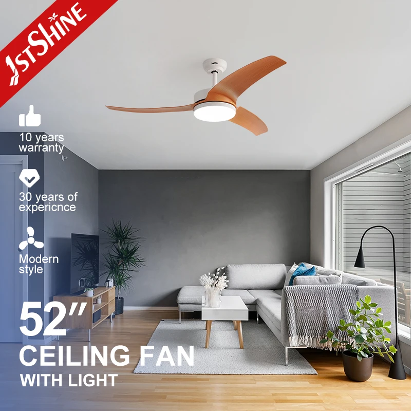 1stshine LED Ceiling Fan Design ABS Blades 3 Color LED Light Ceiling Fan with Smart Remote Control