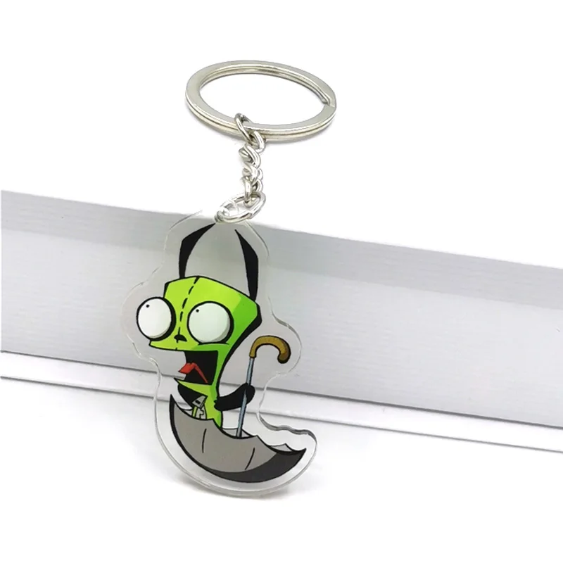 Invader Zim Acrylic key pendant cute cartoon animal girl key chain bag decorative pendant small car key chain Girl