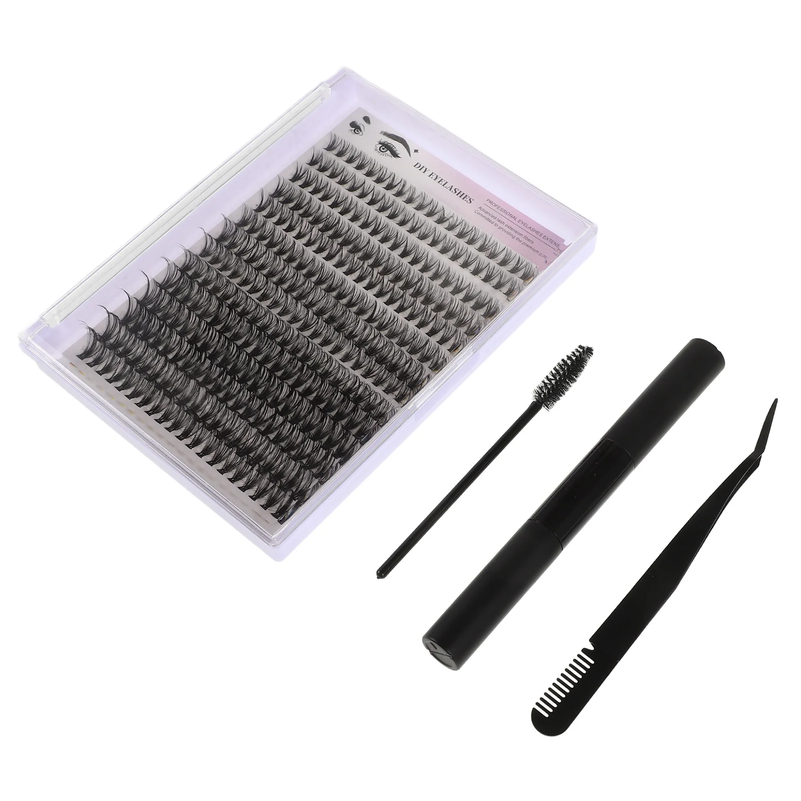 1 Juego de Kit de pestañas postizas Diy, extensiones de pestañas, removedor de sello adhesivo, pinzas para uso doméstico, maquillaje de autoaplicación