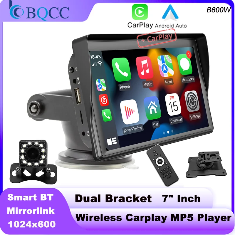 

BQCC 7-дюймовый HD портативный автомобильный MP5 Mirrorlink F133 автомобильная стереосистема беспроводной Carplay Android Auto BT AUX аудиовыход автомобильный плеер
