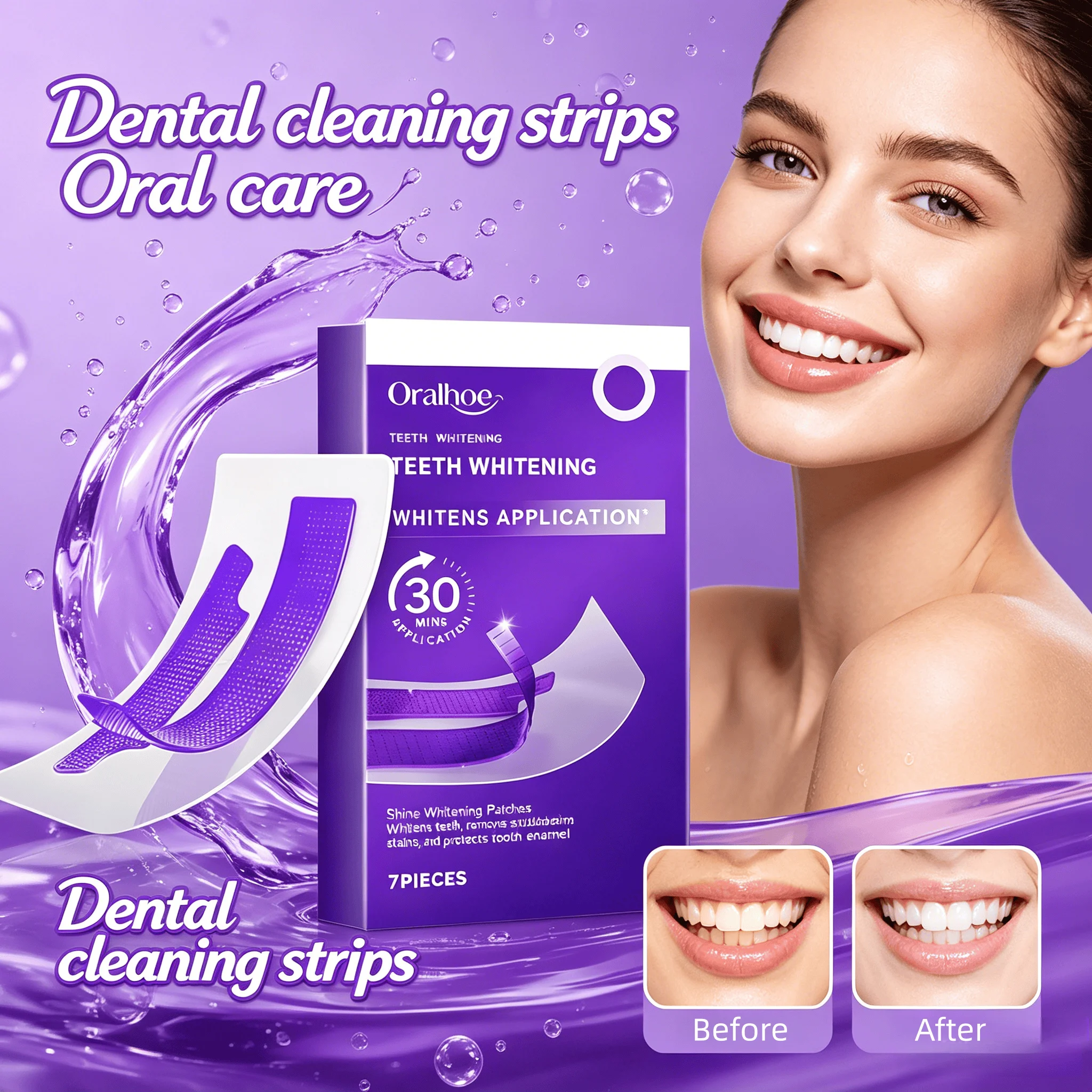 Non-Sensitive Teeth Whitening Strips Effective Stain Remover Teeth Cleaning Patches Daily Oral Care Products Remove Coffee Wine