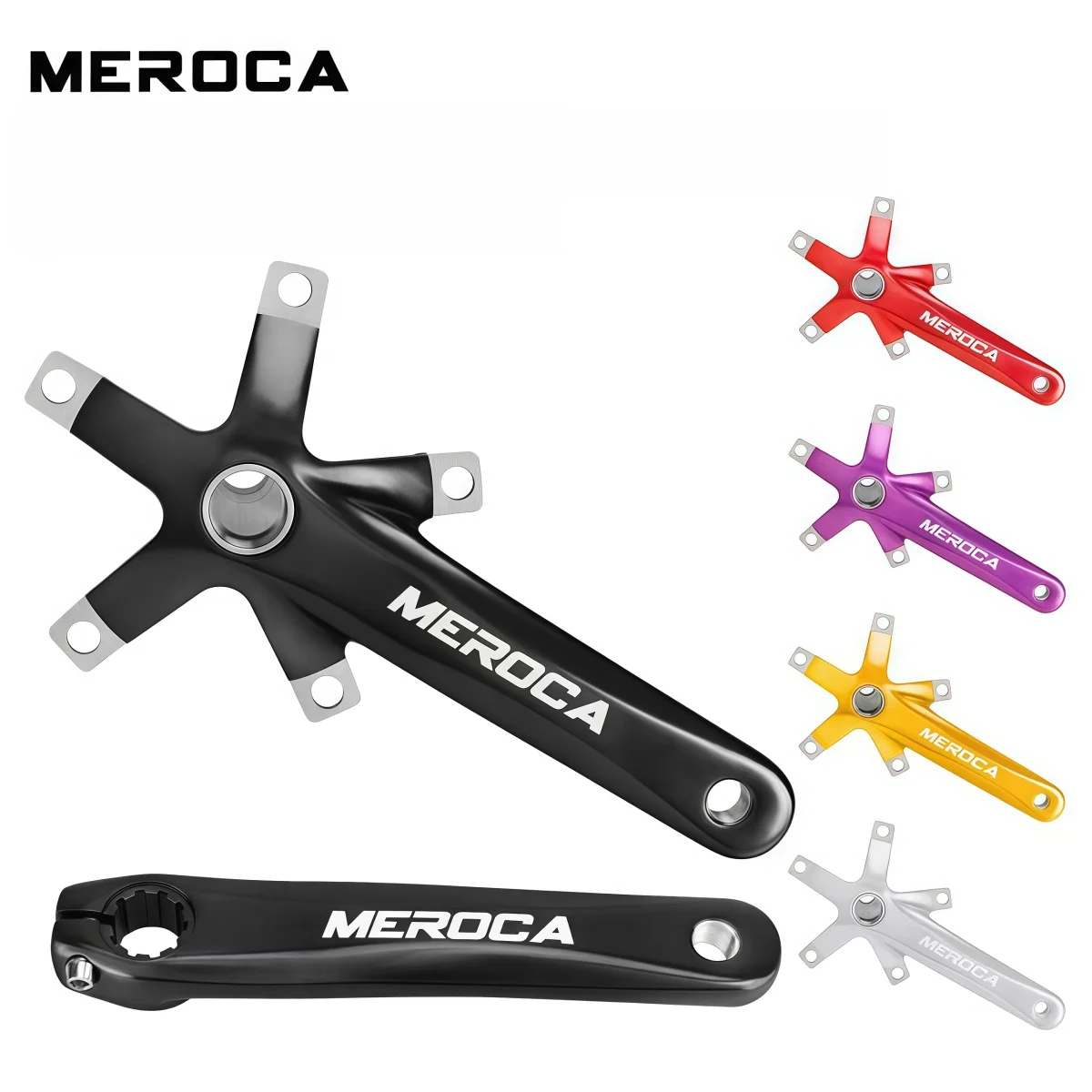 

MEROCA Hollow Forged CNC Aluminum Crank For Road / Folding Bicycle – 130BCD Oversized Bike Crank 170 mm (Black Red Gold Silver)