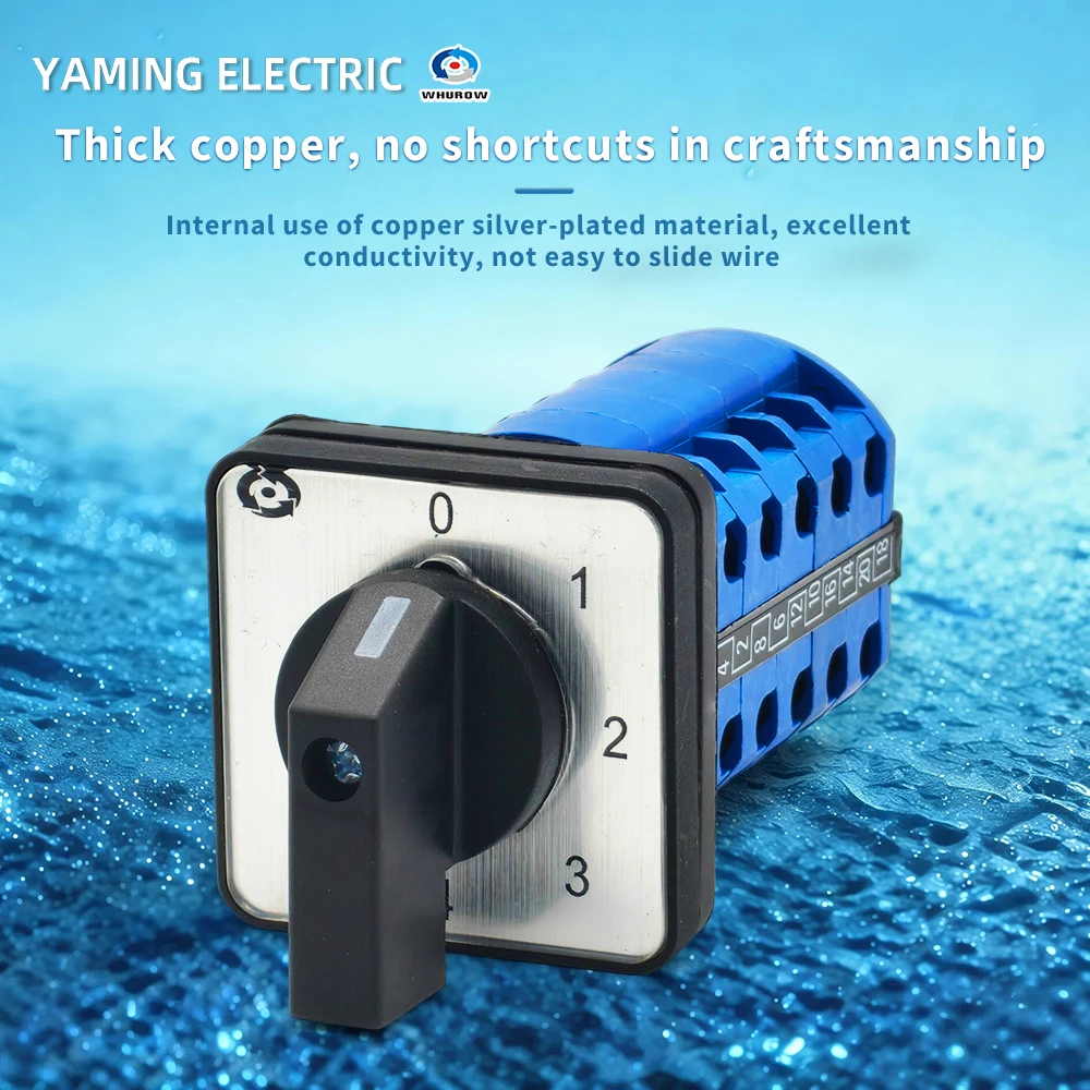 LW26-20/5 Cam Switch 20A 0-5 Positions 5 Poles Changeover Power Selection Rotating Control Circuit Signal Control