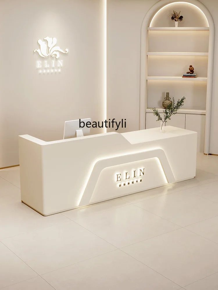 Simple Modern Cashier Desk Medical Beauty Clinic Front Desk Beauty Salon Dedicated Bar Counter Modern Light Luxury