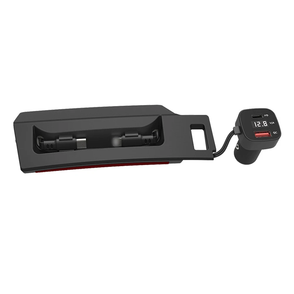 for Q5 18 25 Specific USB Car Charging Dock with Four Fast Charging Ports LED Voltage Readout and Dual Retractable USB Cables