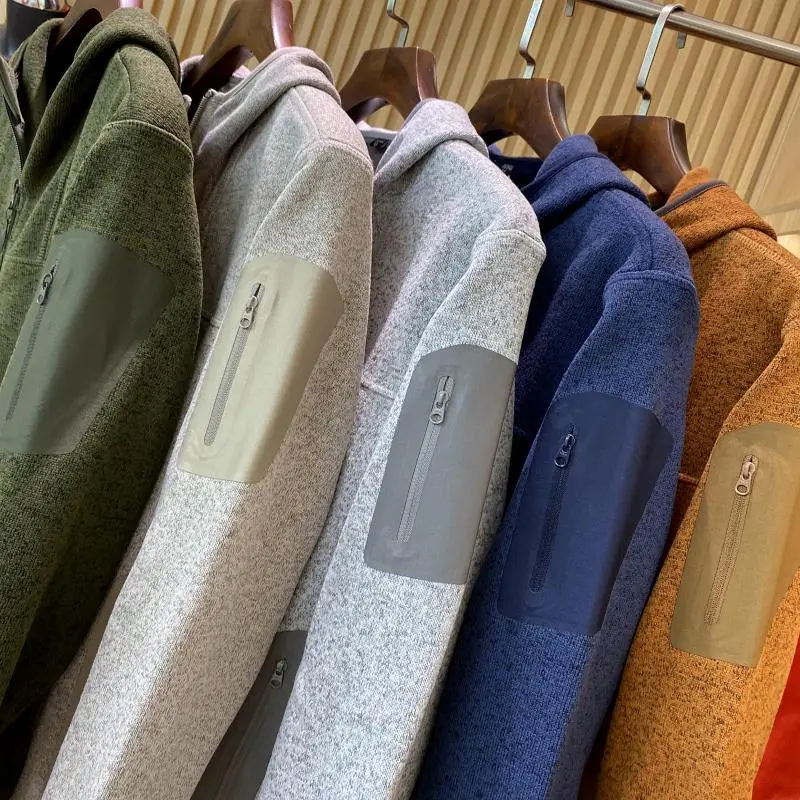 

Outdoor Floing Series ex Couple Sle Windproof Warm Comfortable Hooded Knitted Fce Sweatirt Jaet Trendy