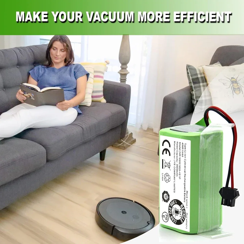 

High Capacity 14.4V 3500mAh Li-ion Replacement Battery for Eufy RoboVac 11 11S 11S MAX 15C 25C 30C 35C and Deebot N79 N79S DN622
