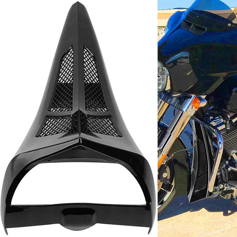 

Motorcycle Black Front Lower Radiator Chin Fairing Spoiler Frame Cover For Harley Touring Road Glide Street Glide Models 2014-up