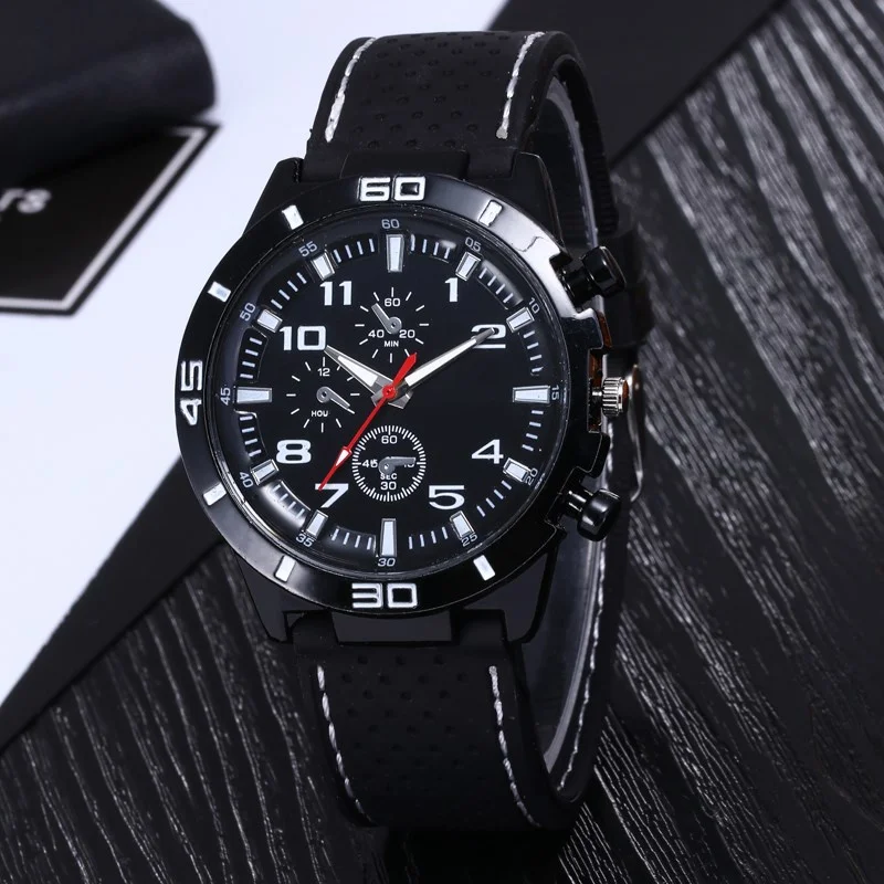 Kegllect Men Quartz Watch Silicone Strap Business Fashion Watches