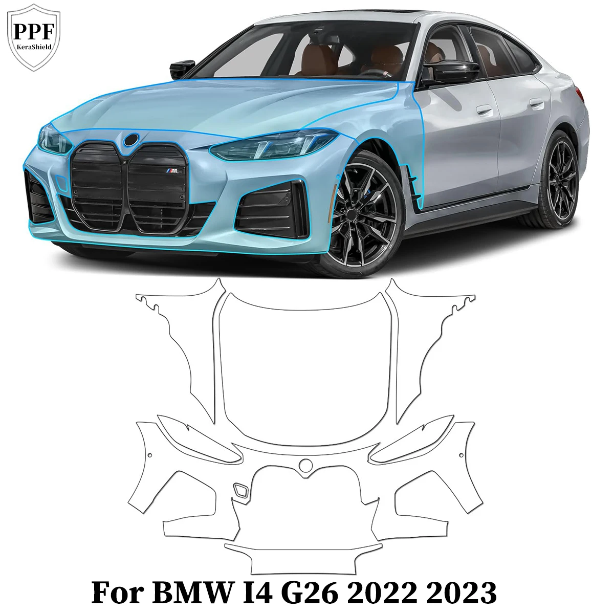 

Pre-cut PPF For BMW I4 G26 2022 2023 TPU Paint Protection Film Anti-Scratch Car Clear Bra Resistant Repairable Auto Accessories