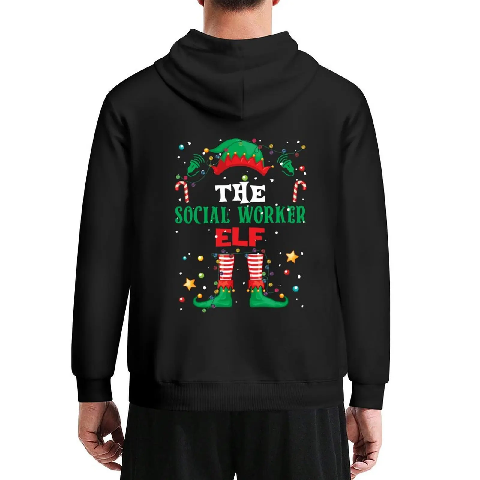 

I'm the Social Worker ELF Funny Christmas Gifts Hoodie men wear men's clothing autumn new products hoodie man