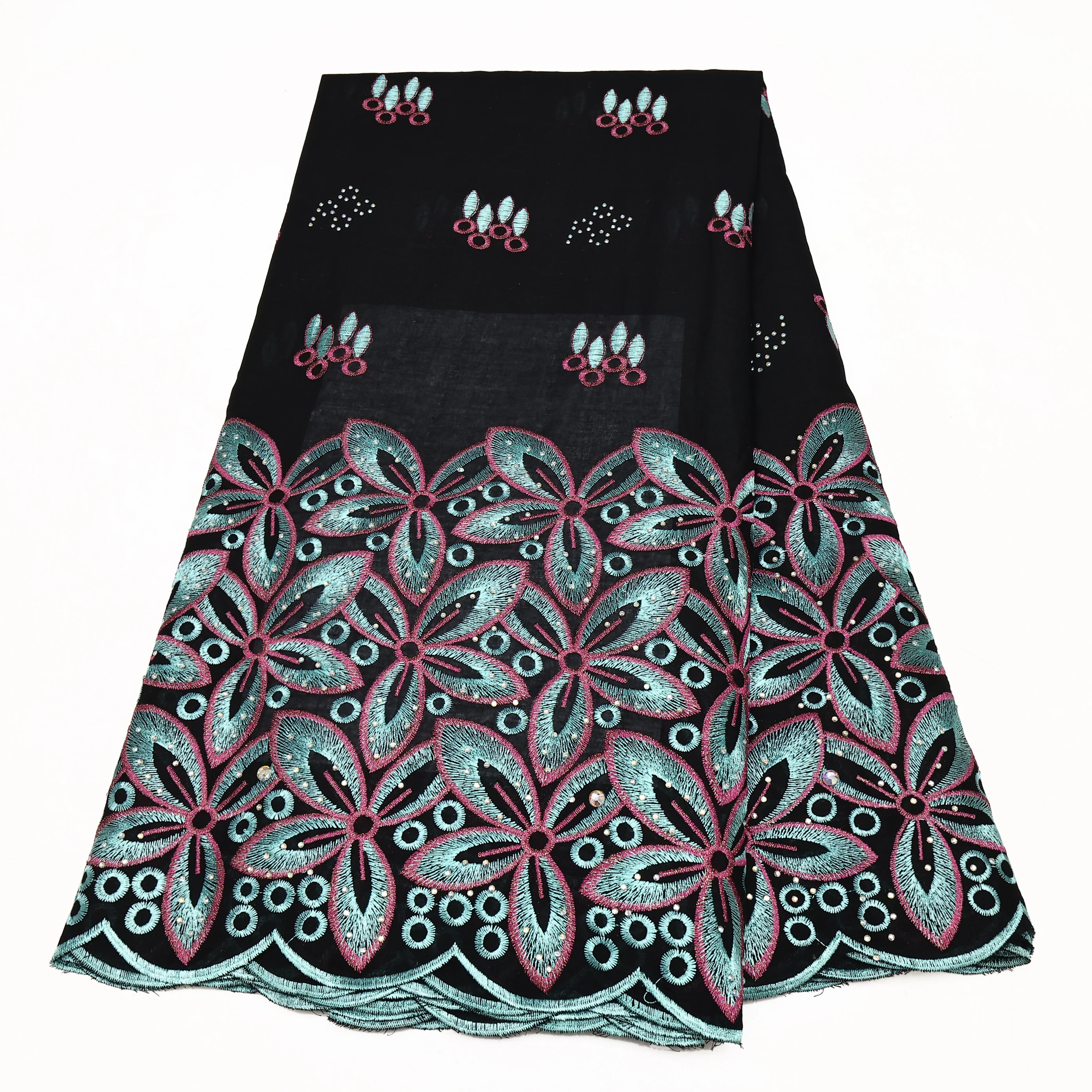 Fashion Cotton Swiss Voile Lace Material Newest Nigerian Printed Embroidery Sew For Wedding Dress Women Dry Lace Cotton Fabric