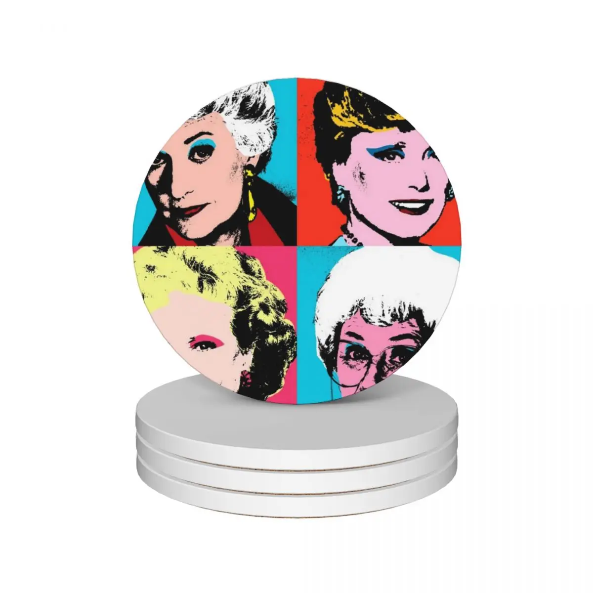 Golden Warhol Girls Ceramic Coasters (Set of 4) coffee cup stand Cup mat Coasters