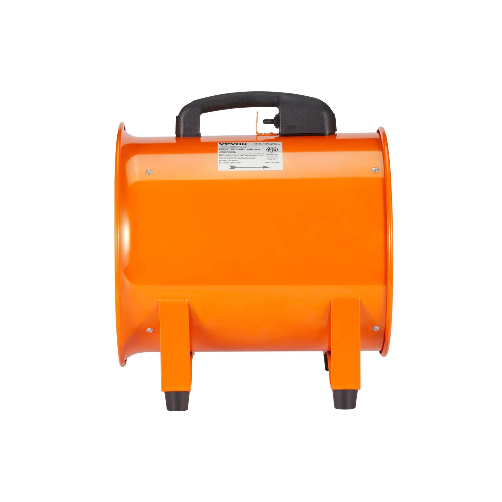 Ventilador portátil, ventilador cilíndrico resistente de 12 pulgadas con manguera de conducto de 16,4 pies, soplador de escape de tienda fuerte de 585W 3198CFM