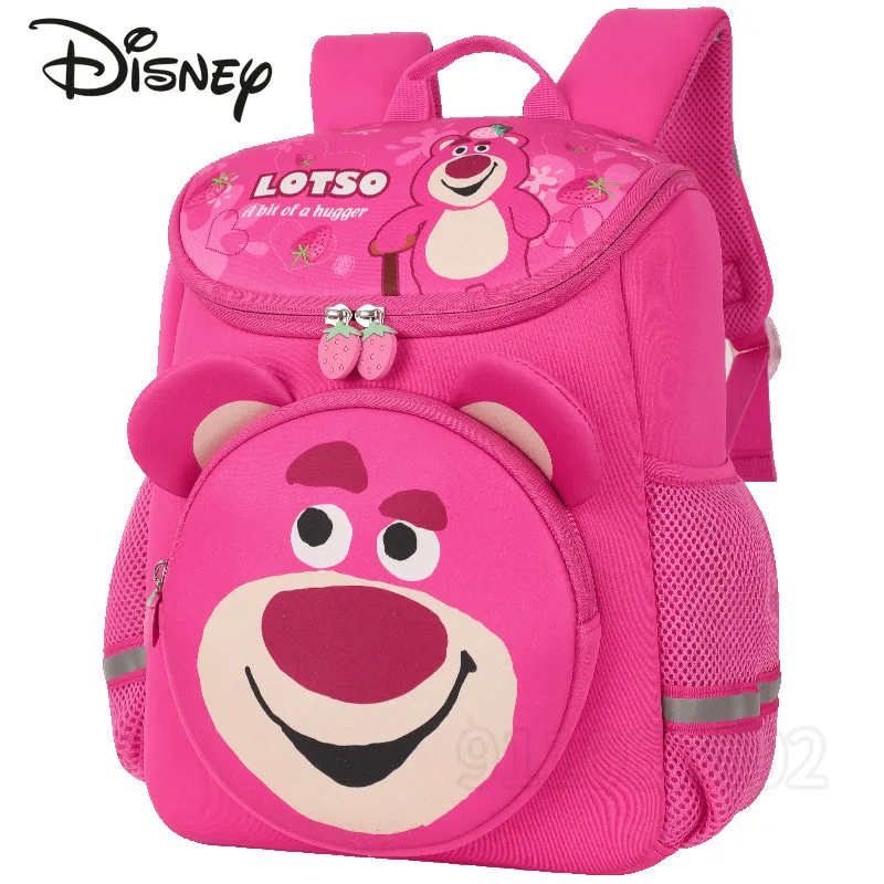 Disney Strawberry Bear Original New Girls Backpack Luxury Brand Girls\' School Bag Cartoon 3D Fashion Children Cute School Bag