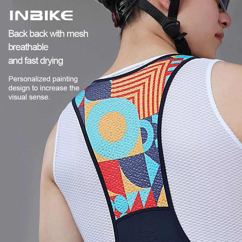 INBIKE Men's Cycling Strap Shorts MTB 2025 Summer New Sweat-Wicking Breathable Professional Road Bike Mountain Bike Clothing