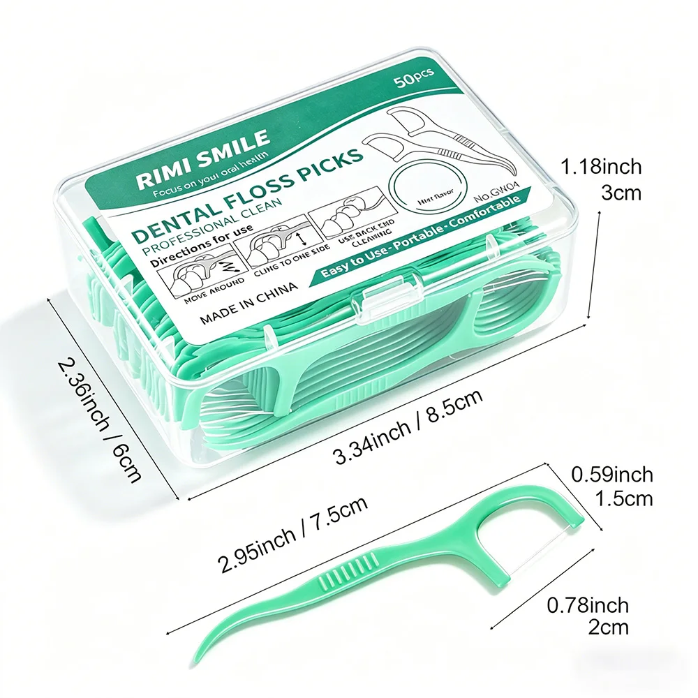RIMI SMILE Dental Floss Picks, Fresh Mint Flavor Ultra Smooth Floss Sticks, 30/150PCS Disposable Interdental Cleaning Tools for