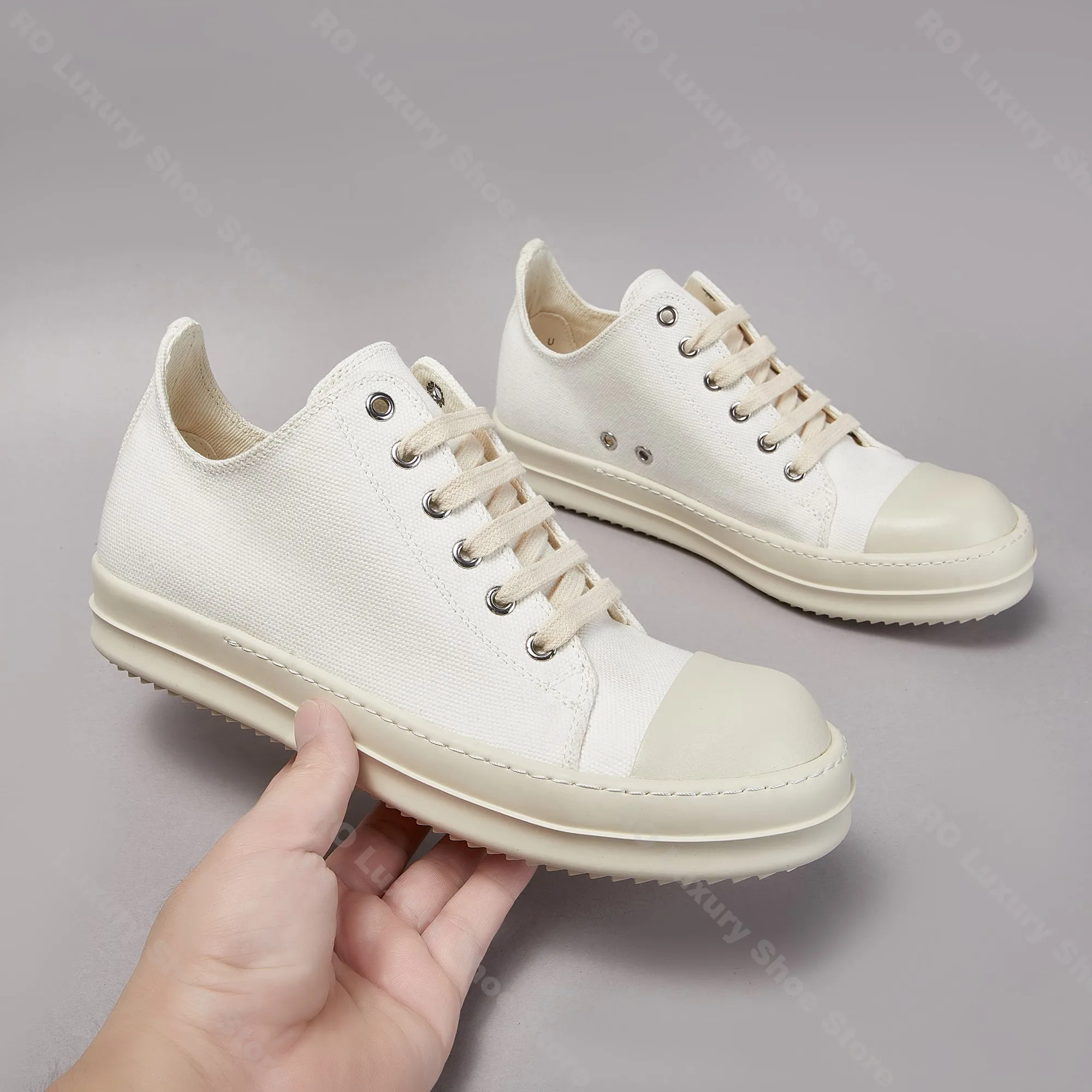 Brand Low Top Women Sneaker Luxury Canvas Men Shoe White Lace Up Flats Street Punk Casual Platform Shoe Fashion Daily Trainer - view 2