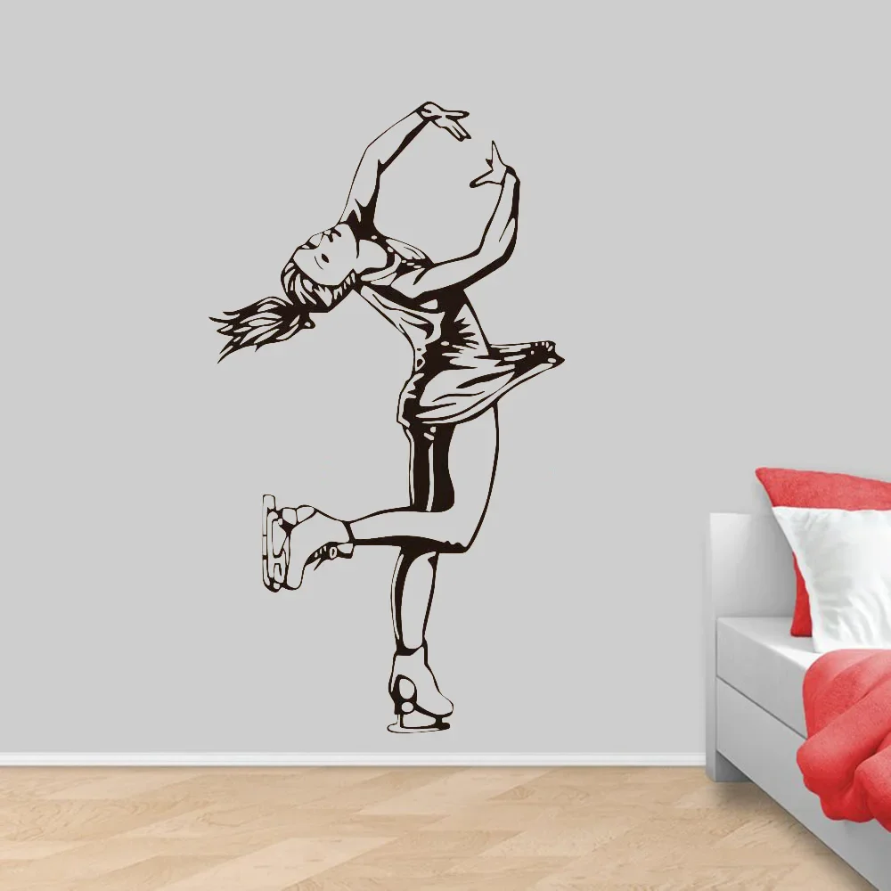 Skating Dancer Dance Wall Decal Vinyl Modern Figure Skater Girs Room Decor Wall Stickers Removable Home Decoration Mural Z528