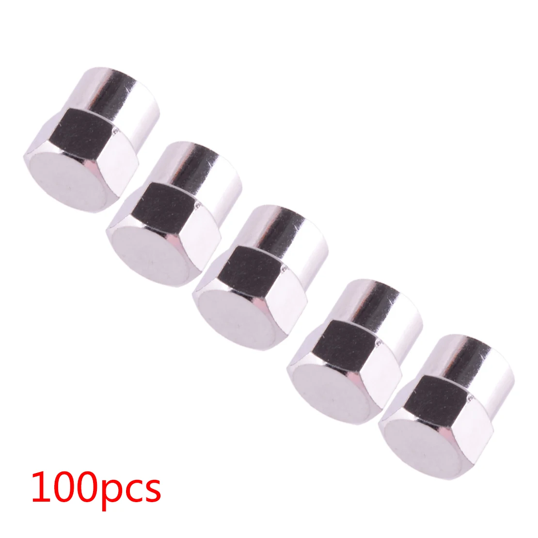 100Pcs Silver ABS Universal Wheel Tire Tyre Valve Stem Cap Air Dust Cover for Car Bike