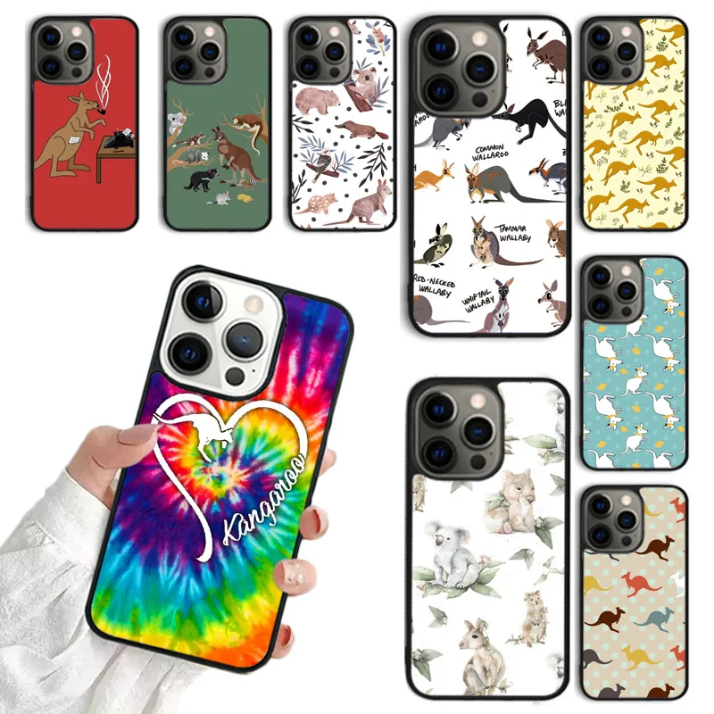 Cute Kangaroo Mobile Phone Cases Cover For iPhone 16 15 14 12 13 mini 11 Pro MAX apple 6 7 8 Plus SE2020 Coque