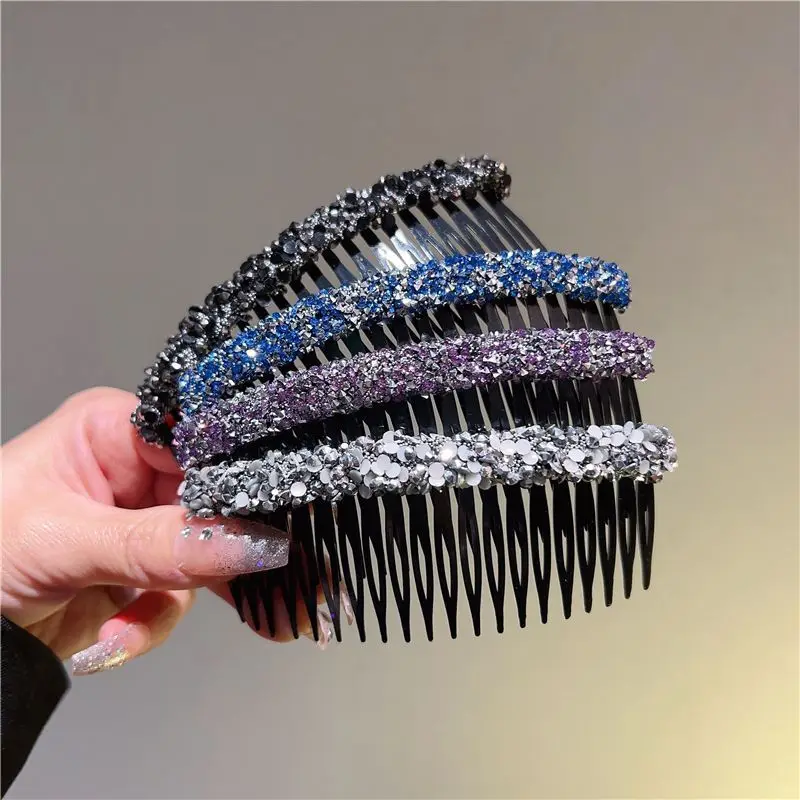 1pc Sparkling Rhinestone Hair Comb-Elegant Multi-Color Gemstone Hair Clip for Bangs & Styling,No-Scent, Ideal for All Hair Types