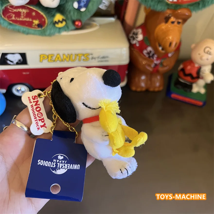 Japanese Snoopy Hugs Dopey Tucker Pendant Peanuts Cartoon Plush Dolls School Bag Charm Decorate Anime Toys for Children