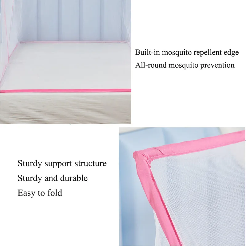 190X160X80CM Folding mosquito net Lightweight No Bottom No Installation Mosquito Net Student Dormi Mosquito Net for 1.8m Bed