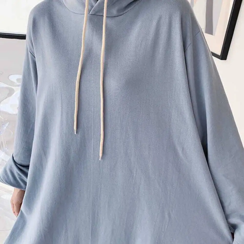 Plus Size 5XL 150KG Women Autumn Long Dress Female Oversized Ankle-length Straight Hooded Pullover Large Size Maxi Dress