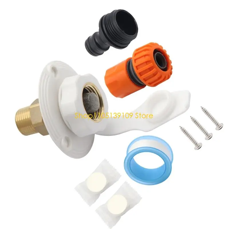 

Anti Backflow RVs Water Inlet Assembly With Lead Free Brass Core Water Fill Hatches Inlet For Campers Plumbing