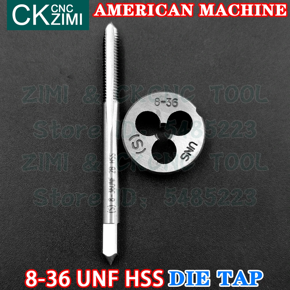 8-36UNF 8-36 UNC UNS HSS Lurus Menangani Mesin Standar Amerika Mati Tekan Kecepatan Tinggi Kawat Baja Penyadapan Bor Bulat Mati Logam