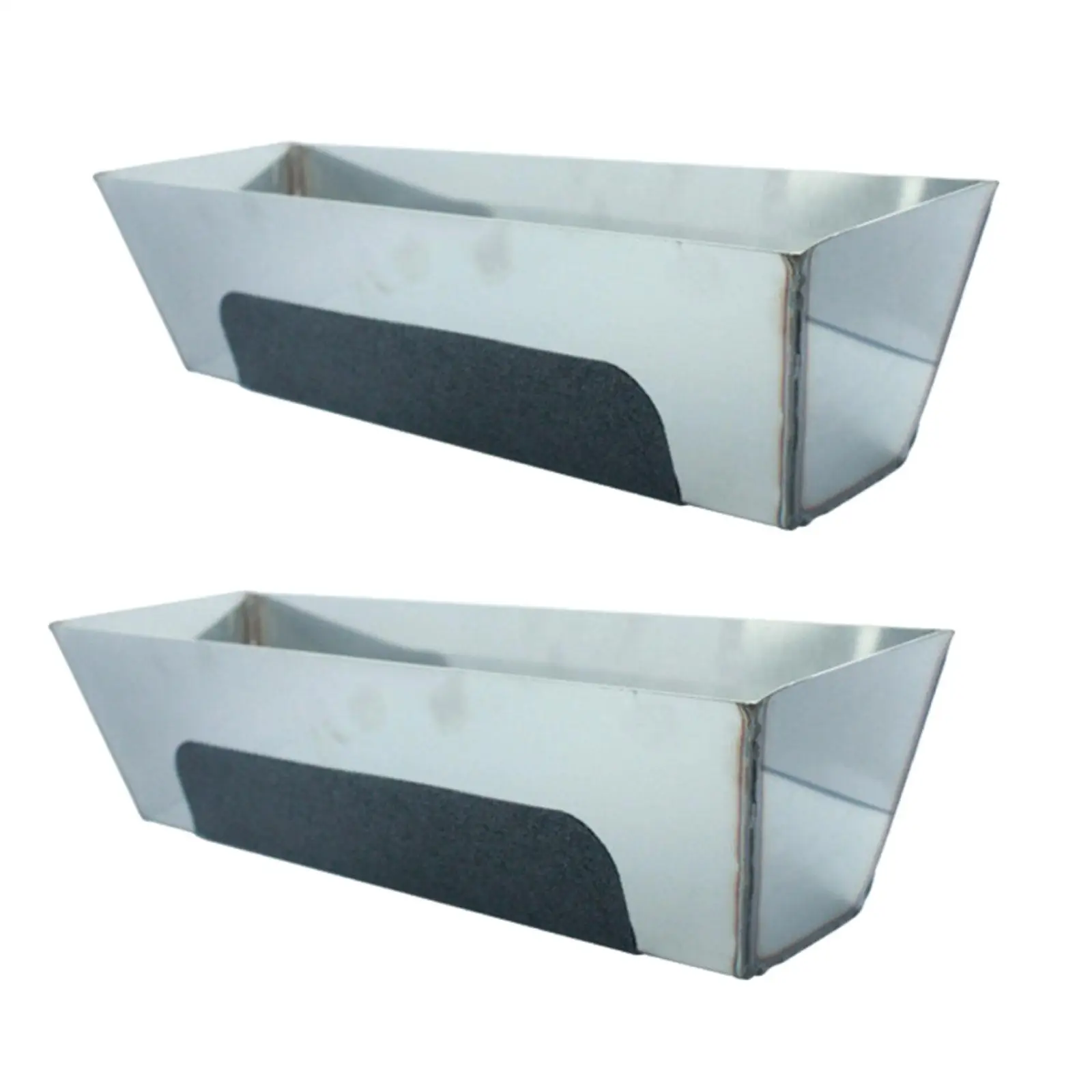 Stainless Steel Mud Pan with Reinforced Band Sturdy Fittings Lightweight Rustproof Anti Slip Metal Plastering Plasterers