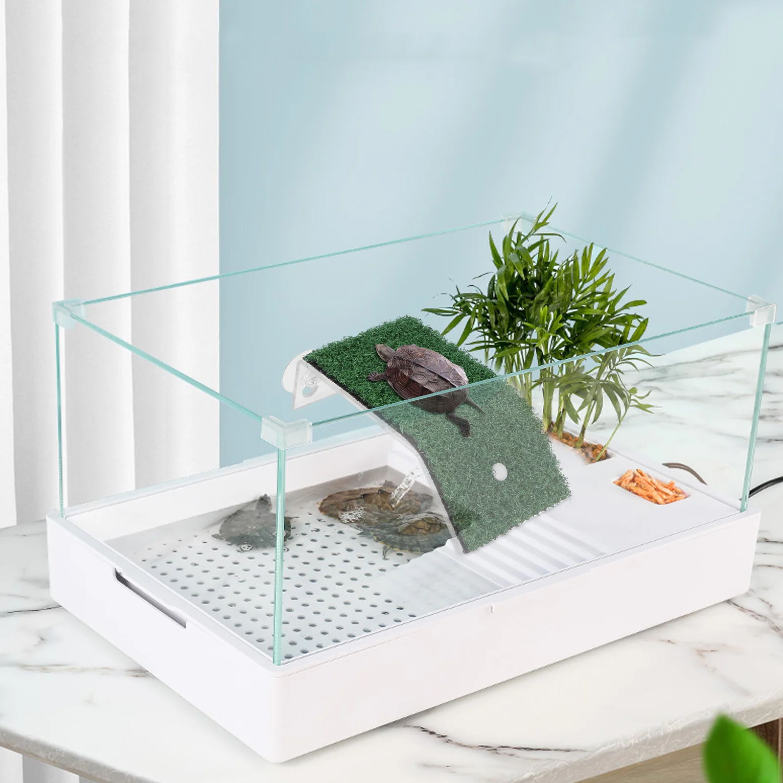 Turtle Floating Platform Fish Tank Prop Reptile Ladder Decor Container Basking Landscaping Pp Plastic Climbing Aquarium