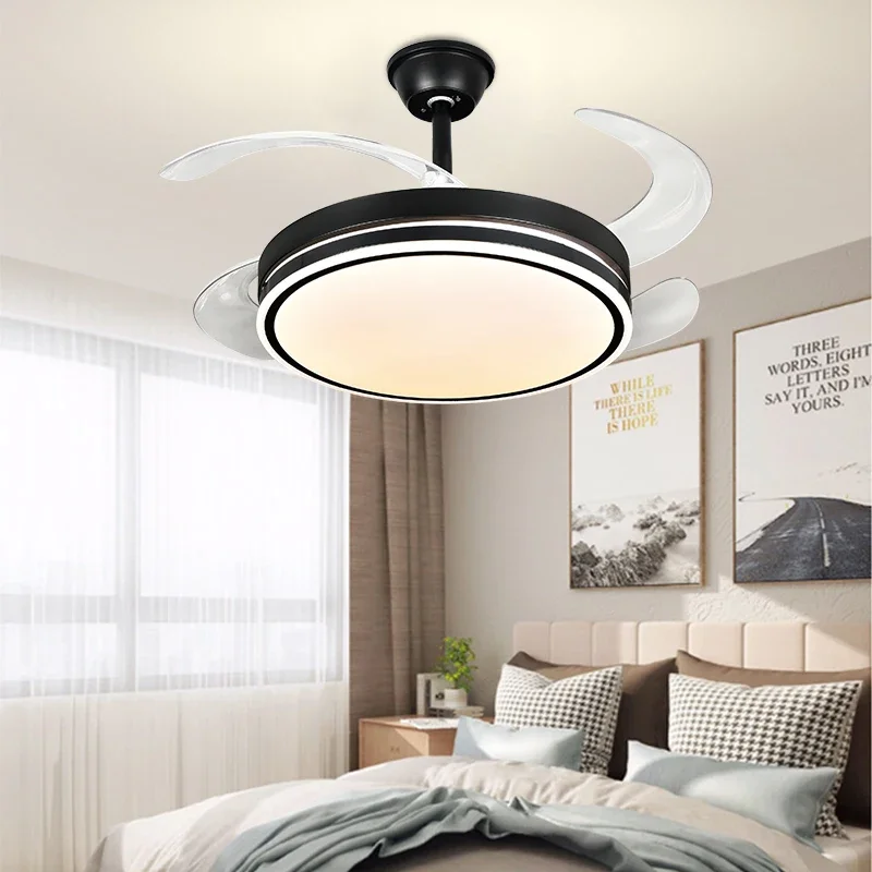 Imagem -03 - Led Invisible Fan Lamp Teto Lustre Conversão de Freqüência Moderno Simples Sala de Estar Sala de Jantar Quarto