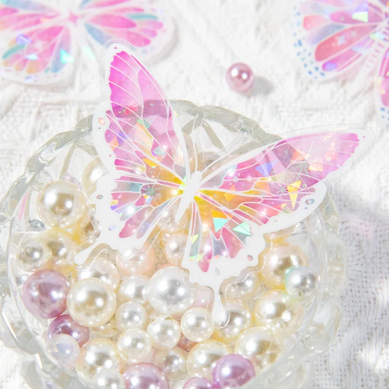 20 Pcs/pack Butterfly Words Series Decorative Sticker Retro Shell Light Collage Scrapbooking Label Diary Album Journal Planner