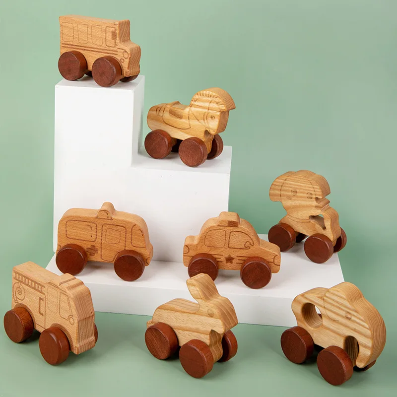 New  Building Blocks Toy Maple Car Mahogany Classic Car Black Walnut Gift Toy Beech Wood Car Educational Montessori Toys