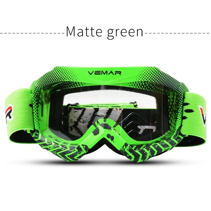 VEMAR Kids Antifog Eyewear Glossy Motocross Goggles Motorcycle Motos Children Glasses Off-Road Bike Riding Cycling Motorbike