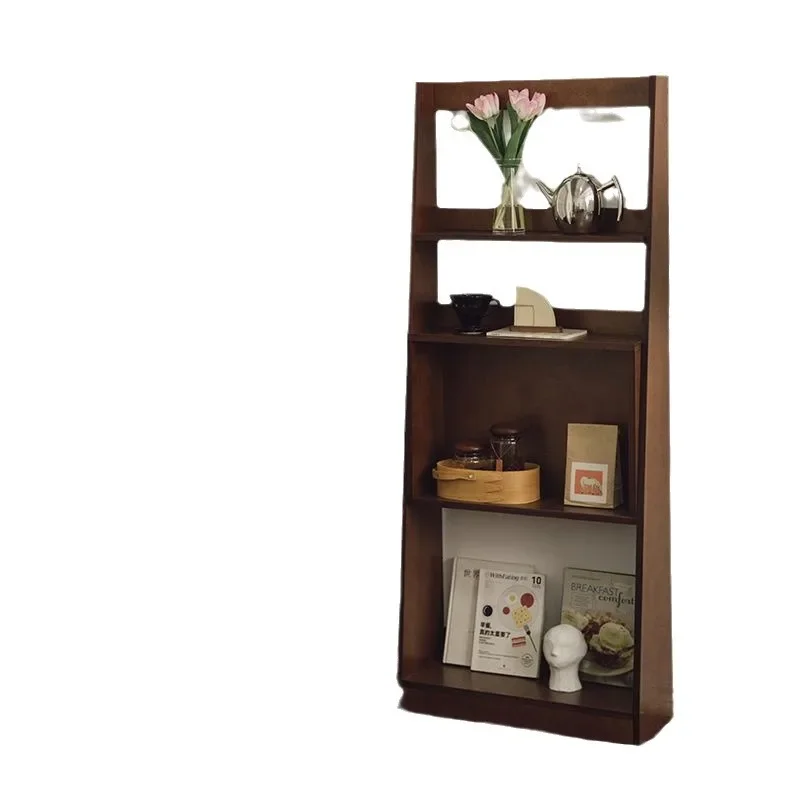 Medieval storage rack, American simple multi-layer, black walnut living room, locker