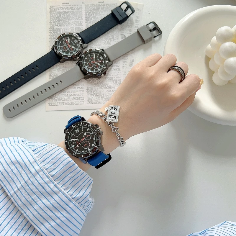 Роскошные красивые мужские кварцевые часы Элегантная женская модная тенденция Простые немеханические автоматические водонепроницаемые часы Подарок на день рождения