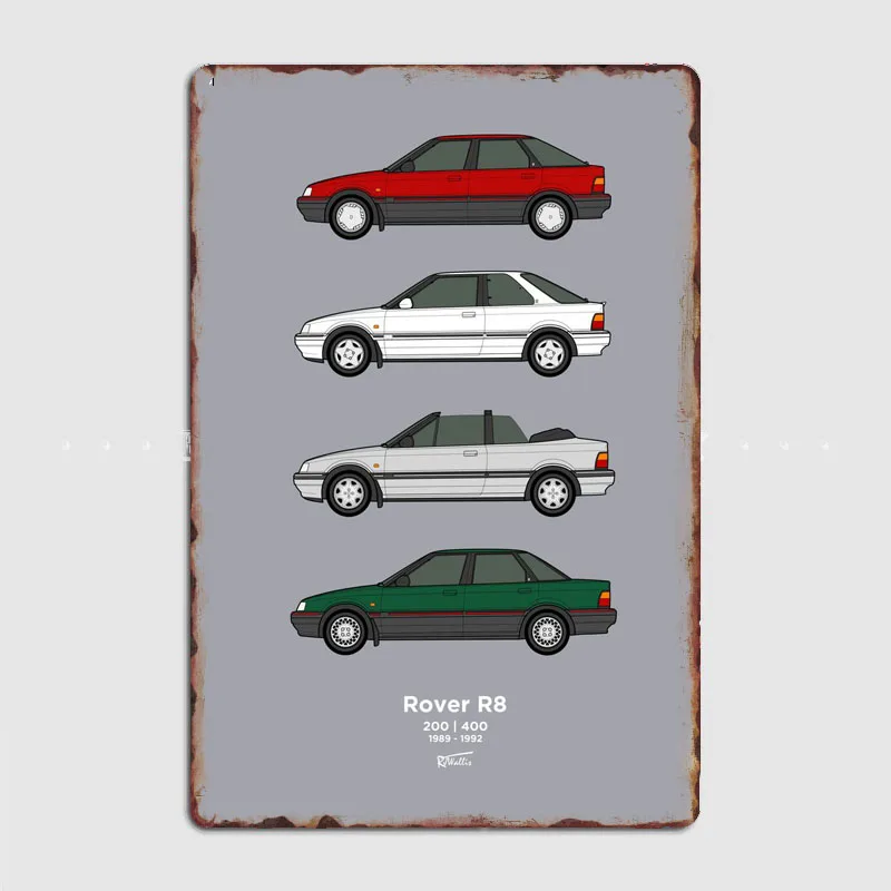 Collection Rover 200 & 400 classic British cars Retro Cars Metal Sign Poster Garage Room Decor Custom Tin Home Decor Wall Art